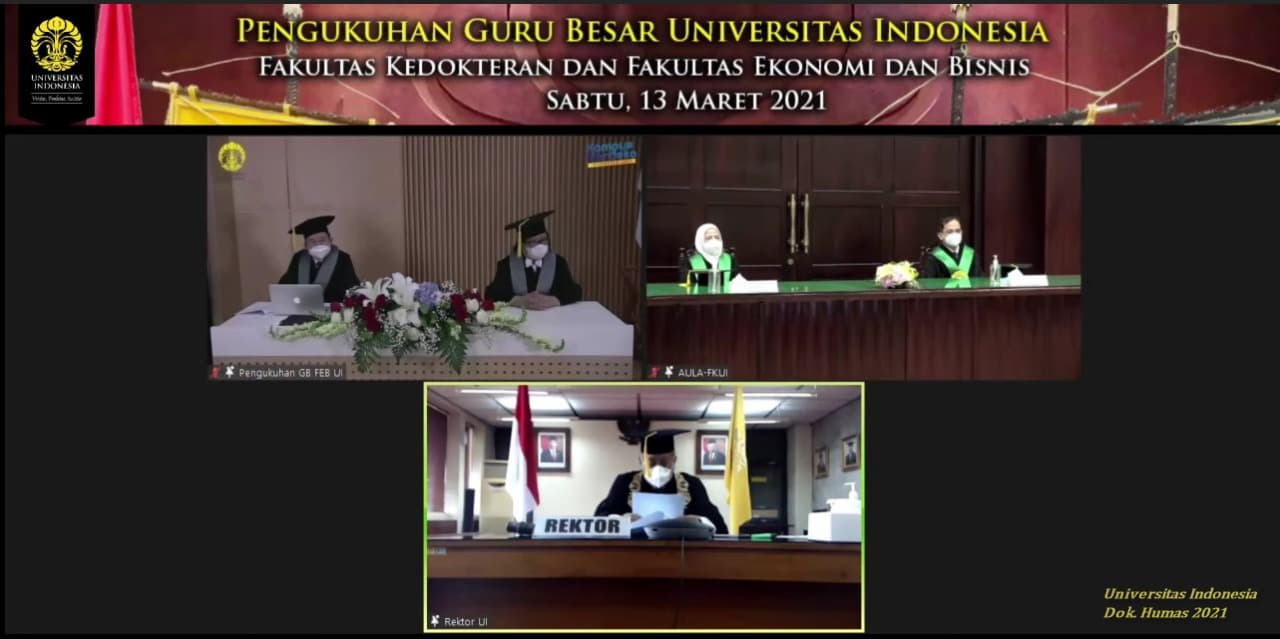 Rektor UI Kukuhkan Enam Guru Besar Fakultas Kedokteraan dan Dua Guru Besar Fakultas Ekonomi dan Bisnis