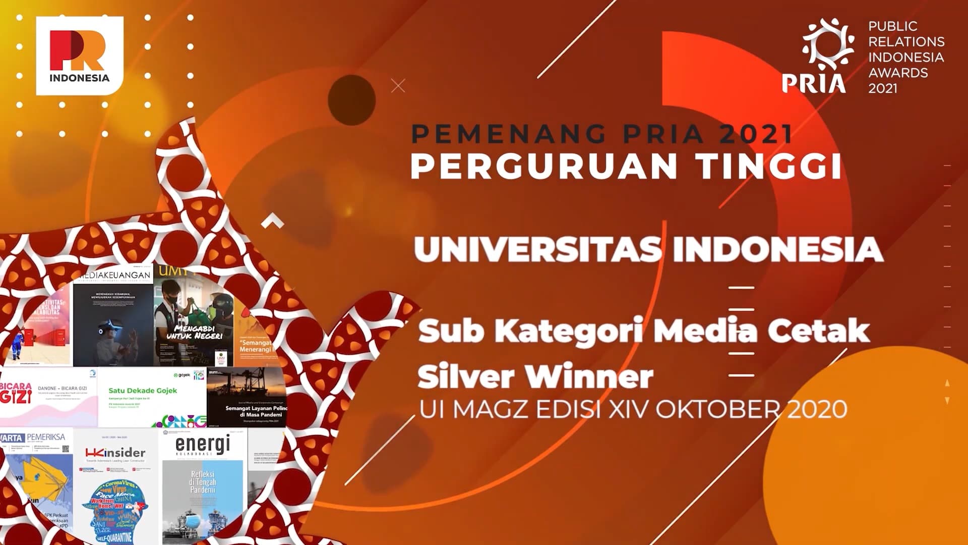 UI Raih Gold Winner dari PR Indonesia 2021 Untuk Laporan Tahunan Terbaik dan Dua Penghargaan Lain