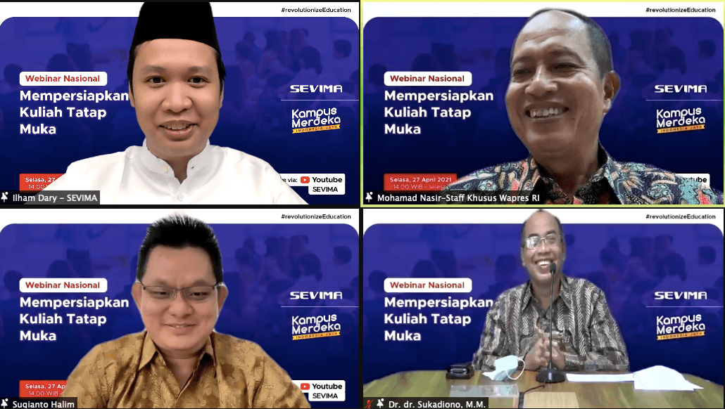 Prof. Mohamad Nasir Bahas Strategi Kuliah Tatap Muka dalam Webinar SEVIMA