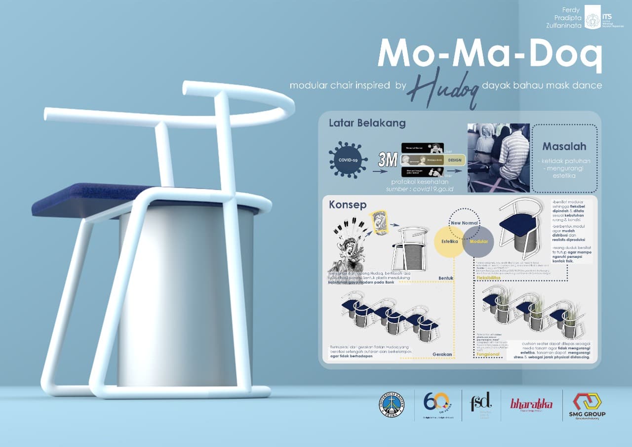 Mahasiswa ITS Usung Budaya dalam Desain Kursi Khusus New Normal