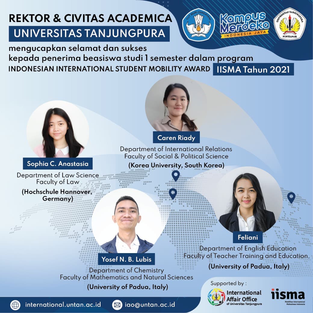 Empat Mahasiswa Universitas Tanjungpura Menerima Beasiswa IISMA, Menyukseskan Kampus Merdeka