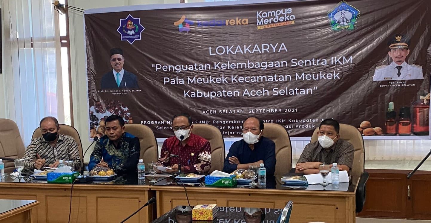 Universitas Teuku Umar Berkerjasama dengan Pemkab Aceh Selatan Gelar Pembukaan Program Macthing Fund tentang Pemberdayaan Sentra IKM Pala