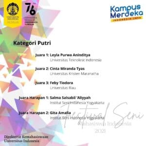 Mahasiswa ISI Yogyakarta Raih Penghargaan di Festival Seni Mahasiswa Indonesia