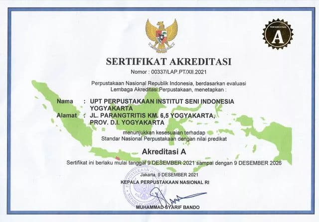 UPT Perpustakaan ISI Yogyakarta Kembali Raih Akreditasi A