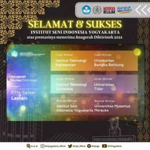 ISI Yogyakarta Raih Prestasi di Anugerah Diktiristek  Tahun 2022