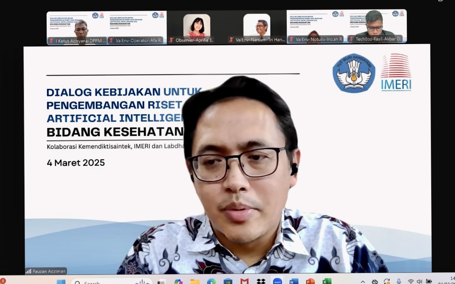 Ditjen Risbang Gelar Dialog Multisektor untuk Merumuskan Masalah Bidang Kesehatan dan Solusi berbasis AI