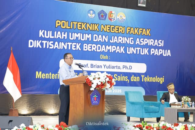 Kuliah Umum Mendiktisaintek diPoliteknik Negeri Fakfak, Papua Barat