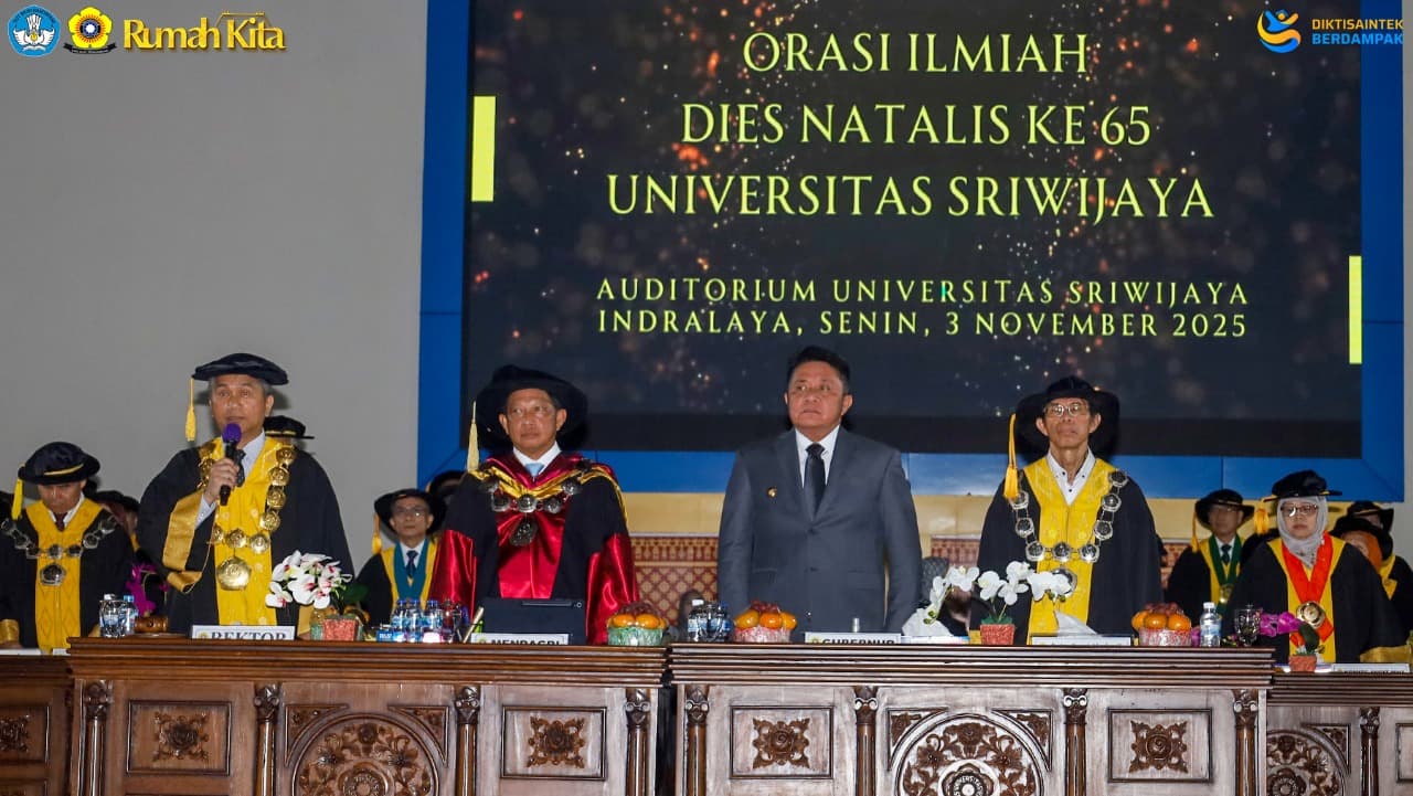 Mendagri Tito Karnavian Sampaikan Orasi Ilmiah di Dies Natalis ke-65 UNSRI: “Peran Perguruan Tinggi dalam Mendukung Indonesia Emas 2045”