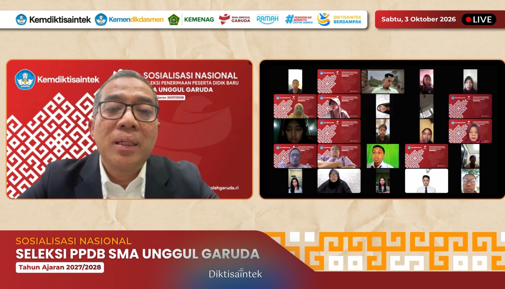 Perkuat Ekosistem Talenta Unggul, Ditjen Saintek Luncurkan Laman Ekosistem Sekolah Unggul Garuda dan Seleksi Nasional PPDB SMA Unggul Garuda 2027/2028
