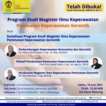 FIK UI BUKA PEMINATAN GERONTIK PADA PROGRAM STUDI MAGISTER ILMU KEPERAWATAN