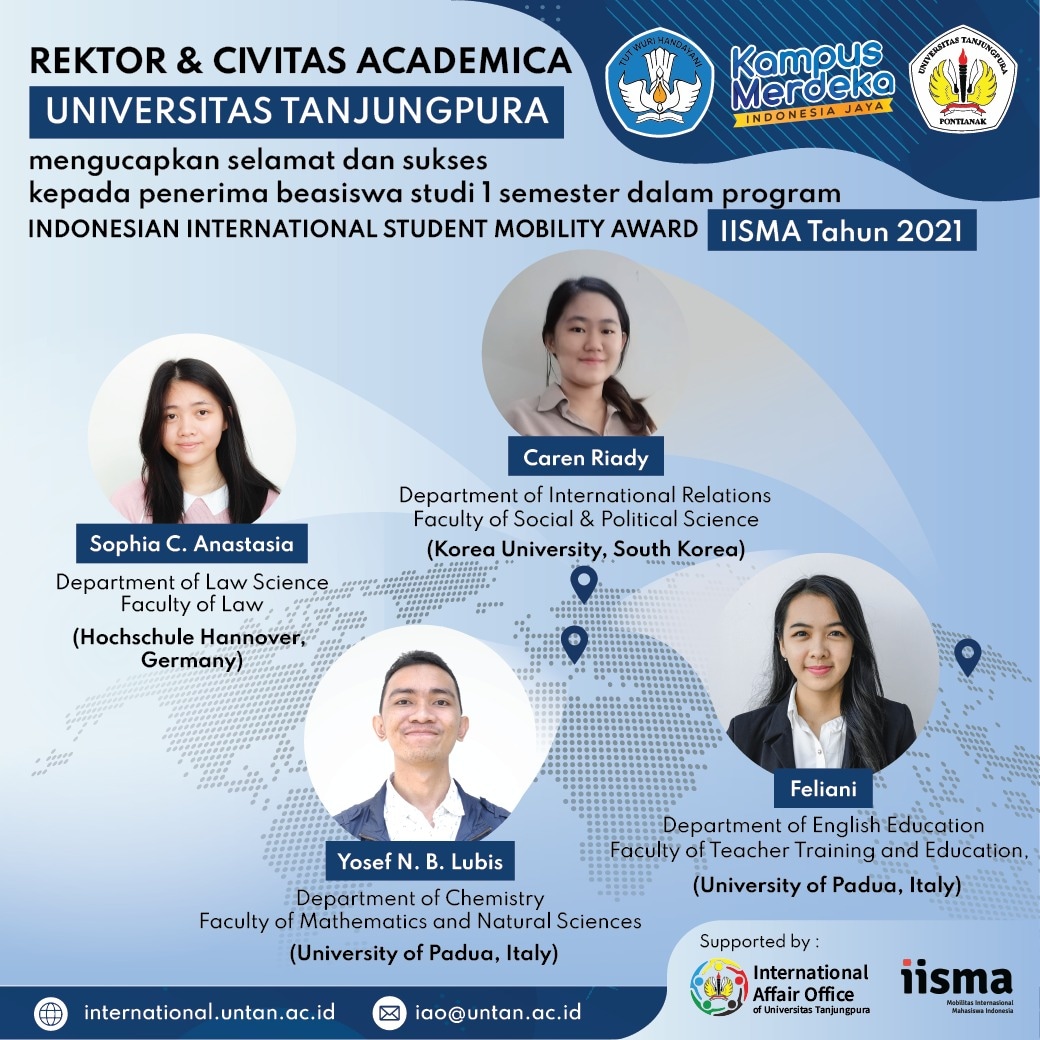 Empat Mahasiswa Universitas Tanjungpura Menerima Beasiswa IISMA, Menyukseskan Kampus Merdeka