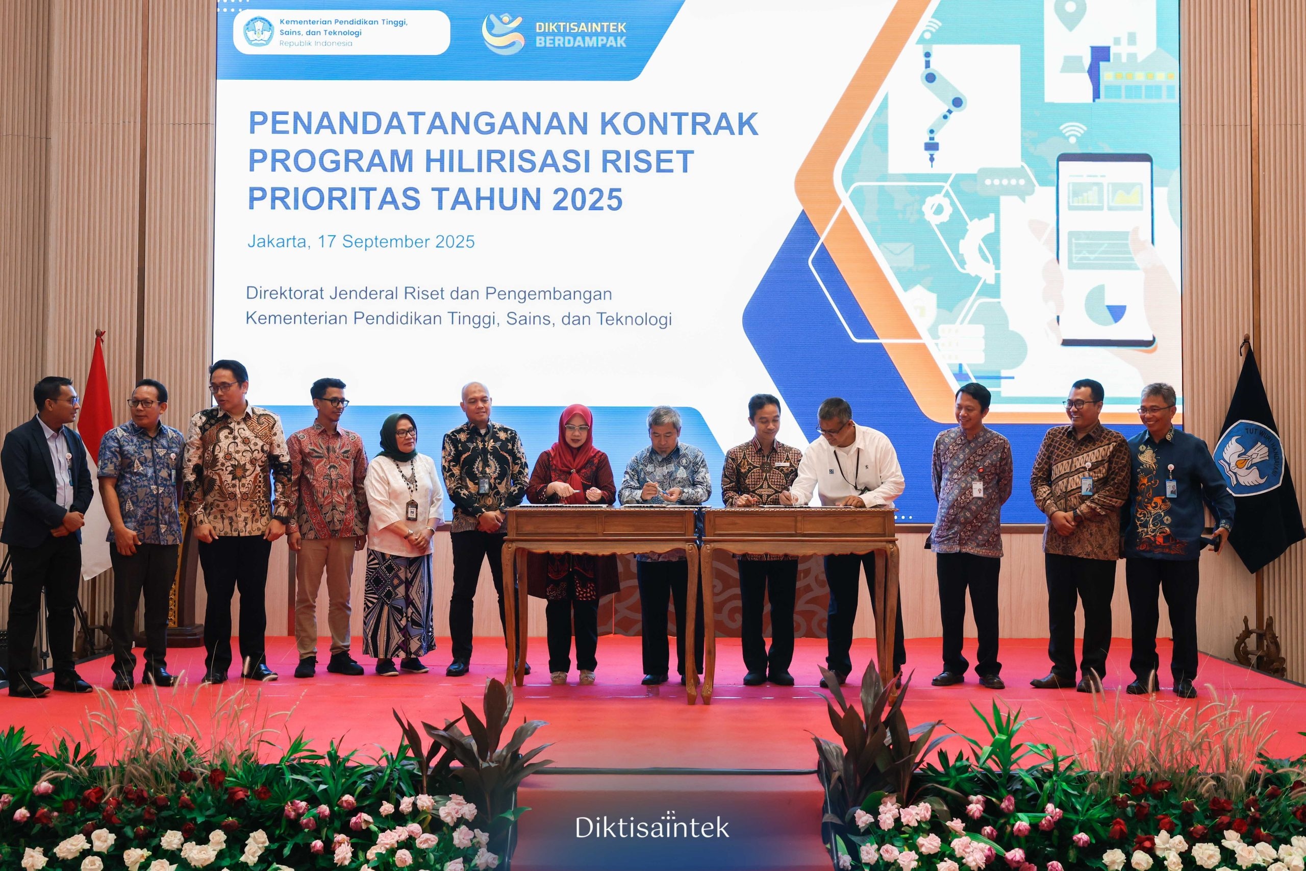 Penandatanganan Kontrak Pendanaan Hilirisasi Riset Prioritas 2025