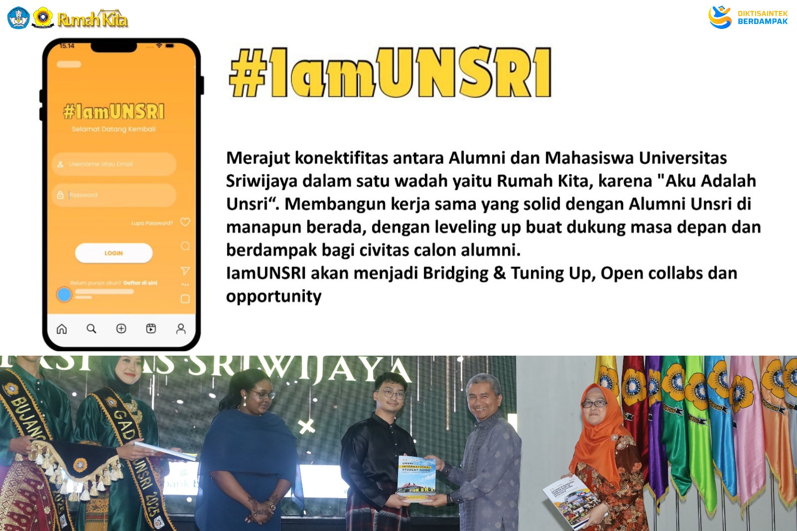 UNSRI Luncurkan Aplikasi lamUNSRI: Wadah Digital Penghubung Alumni dan Mahasiswa serta Buku Internasionalisasi UNSRI