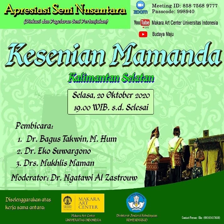 Apresiasi Seni Tradisional Indonesia, MAC UI Kembali Gelar Pertunjukan Kesenian Mamanda Kalimantan Selatan