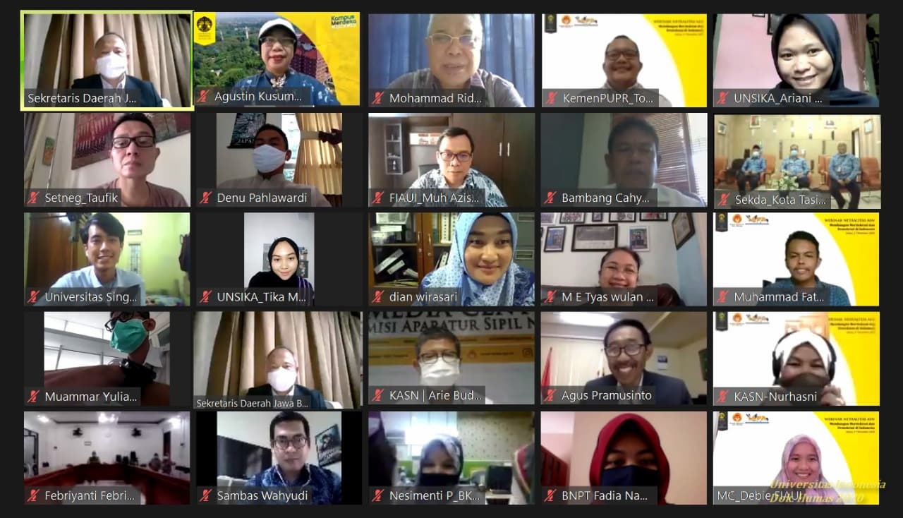 FIA UI Gelar Seminar Netralitas ASN pada Pilkada Serentak 2020