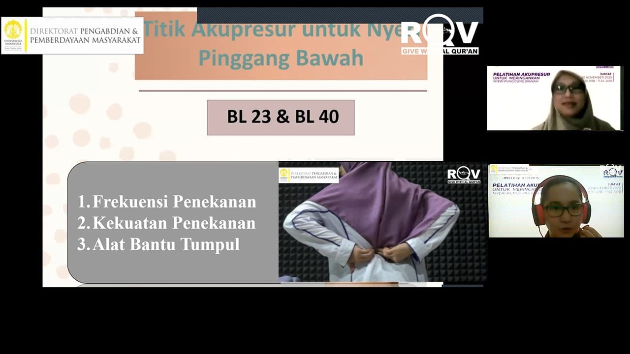 Akademisi FKUI Beri Pelatihan Akupresur Mandiri Untuk Ringankan Nyeri Punggung