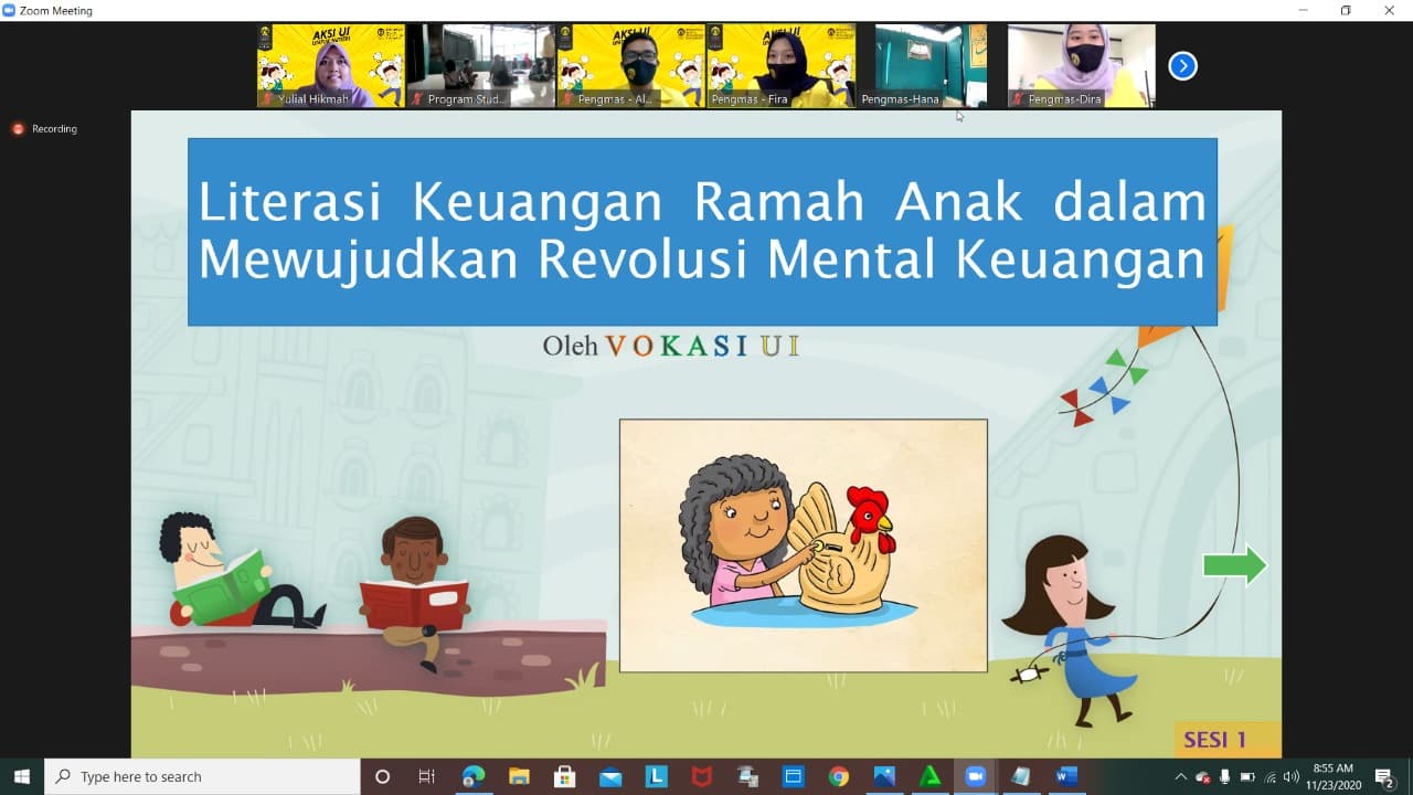 Dosen dan Mahasiswa Vokasi UI Ajarkan Revolusi Mental Keuangan pada Anak SD Masjid Terminal Depok