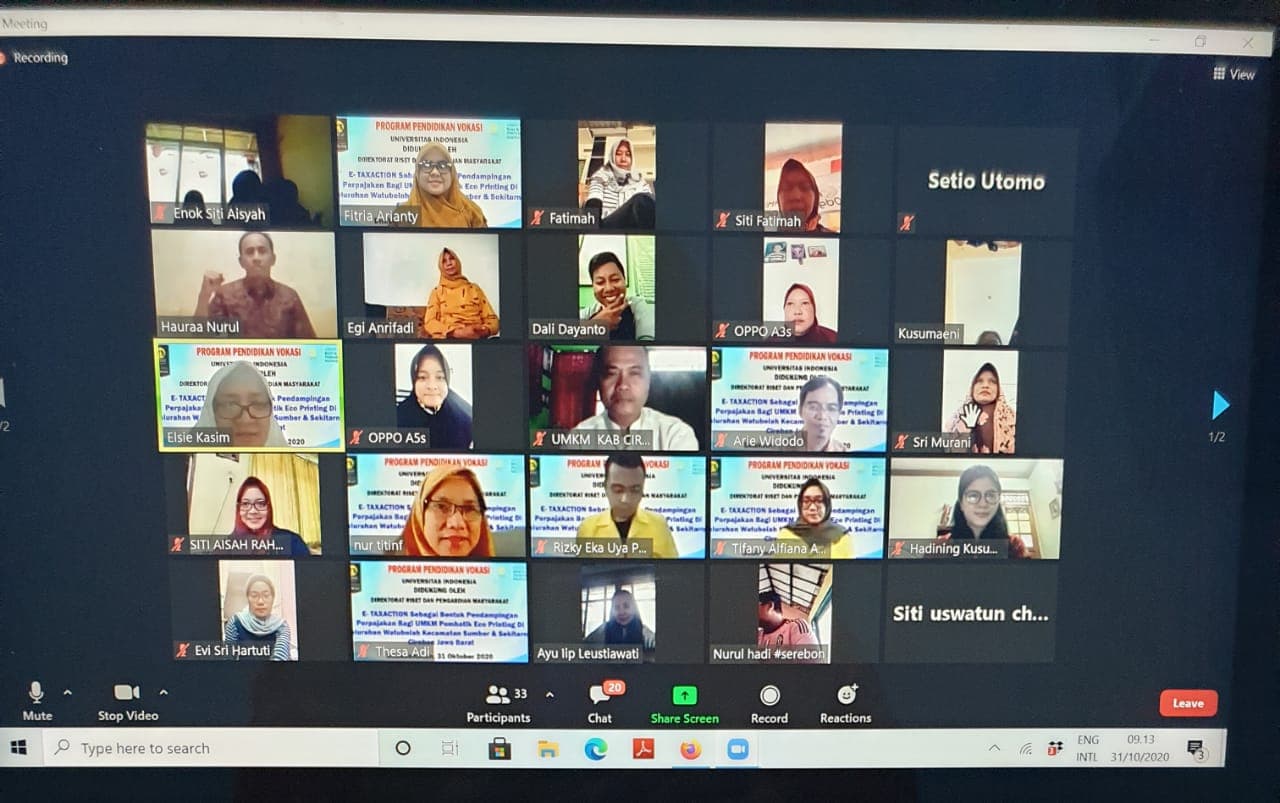 Dosen Vokasi UI Beri Pendampingan Pajak bagi UMKM di Cirebon