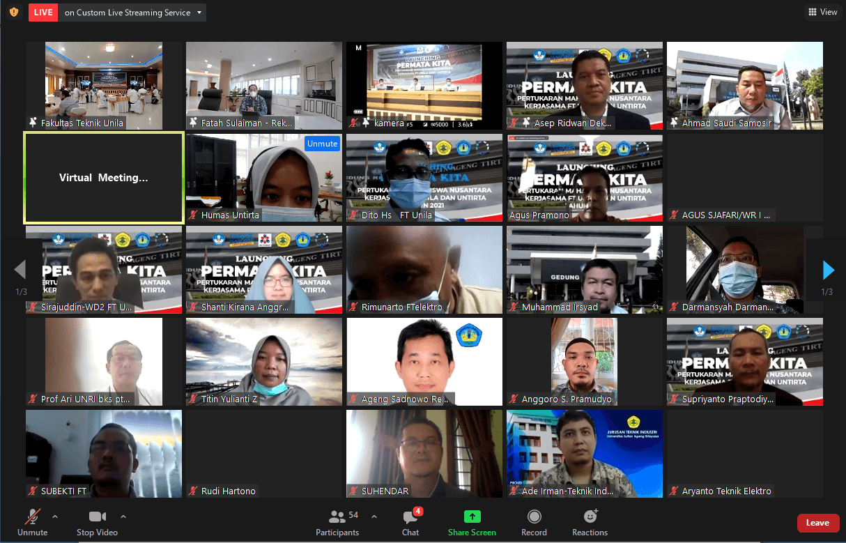 Dukung Kebijakan Kampus Merdeka, Fakultas Teknik Unila dan Untirta Resmi Luncurkan Program Permata-Kita