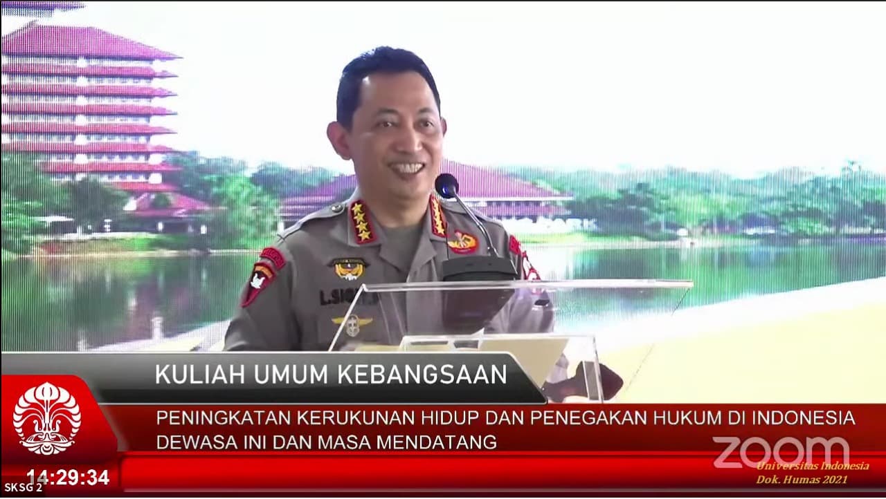 Kapolri Jenderal Polisi Drs. Listyo Sigit Prabowo, M.Si Beri Kuliah Umum di UI: Kerukunan Adalah Modal Utama Bangsa