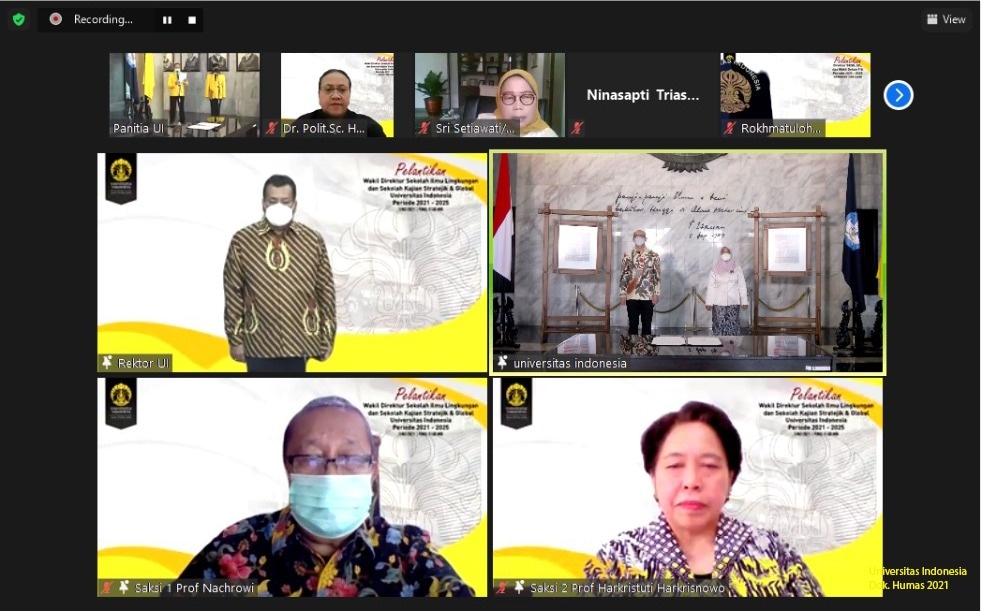 UI Lantik Wakil Direktur Sekolah Ilmu Lingkungan dan Sekolah Kajian Stratejik dan Global