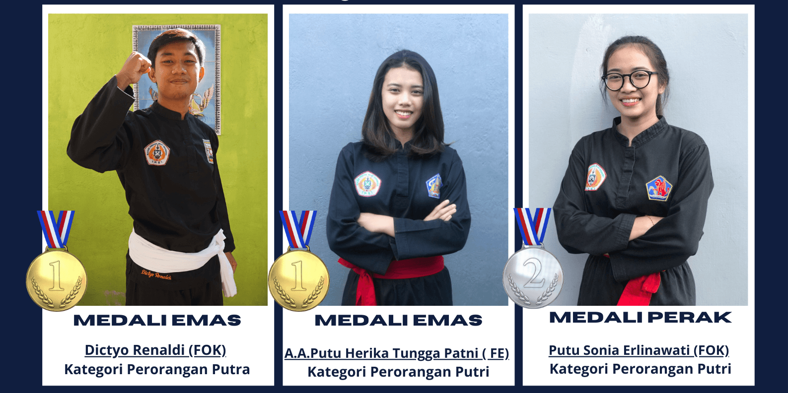 Lomba Pencak Silat Virtual, Undiksha Raih Tiga Medali