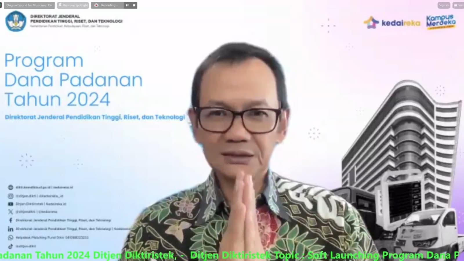 Program Dana Padanan Kedaireka Tahun 2024 Dibuka, Ditjen Diktiristek Alokasikan Anggaran 750 Miliar