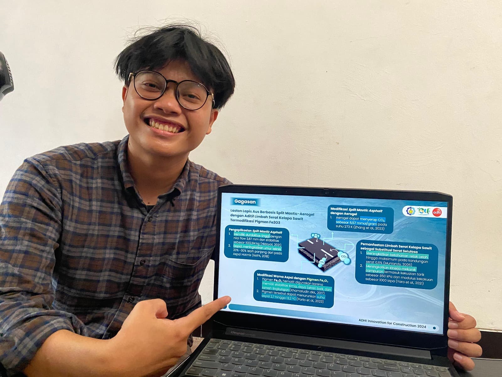 Mahasiswa ITS Gagas Modifikasi Aspal dari Limbah Lumpur dan Kelapa Sawit