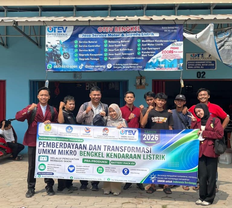 UNTIRTA Perkuat Budaya Keselamatan Kerja UMKM Bengkel Kendaraan Listrik melalui Pelatihan K3 Pra-Produksi Battery Pack Electric Vehicle