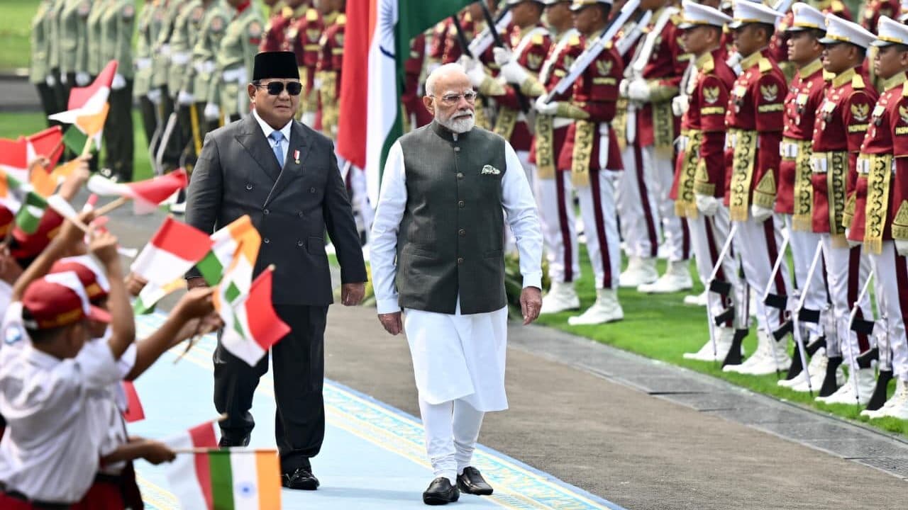 Presiden Prabowo Sambut Kunjungan Kenegaraan PM Modi di Istana Merdeka