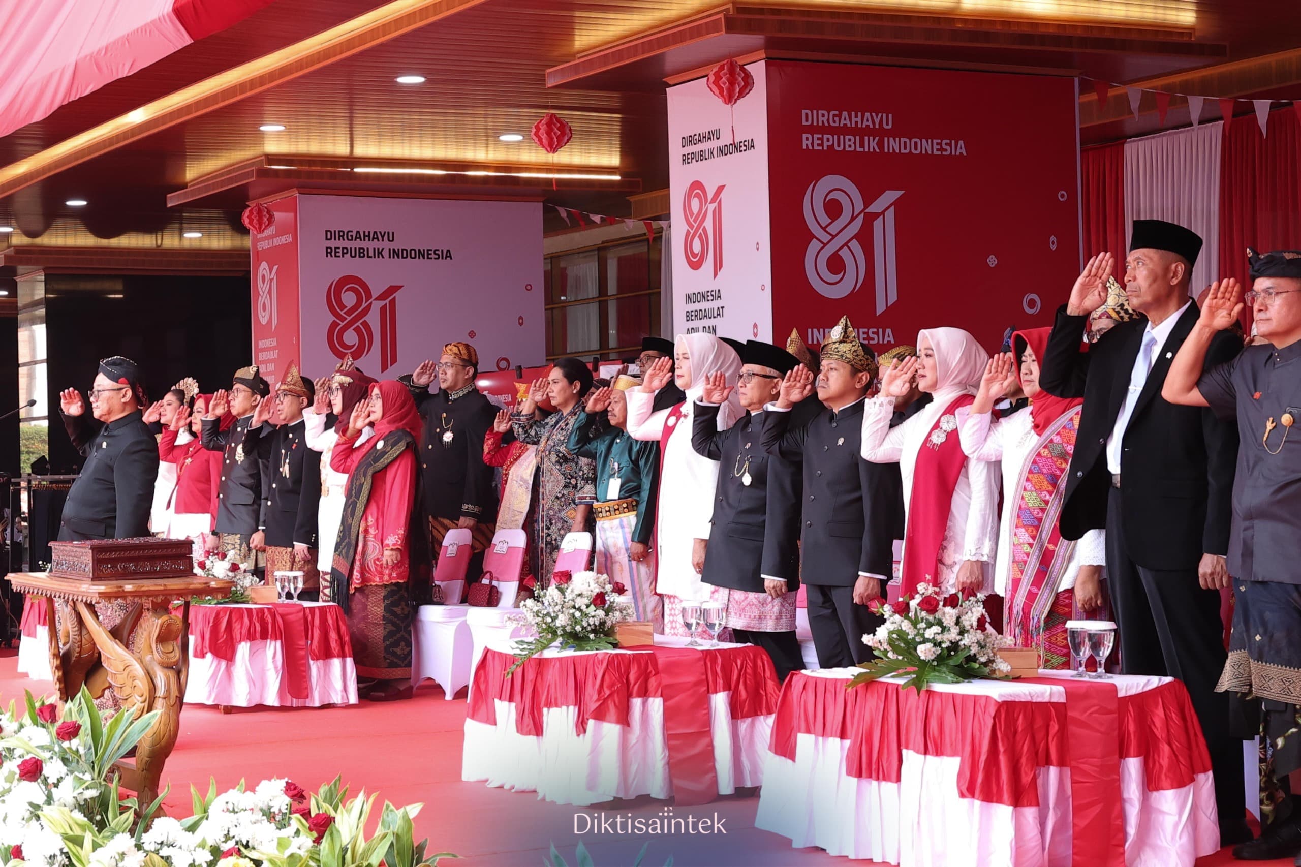 Upacara HUT ke-81 RI, Mendiktisaintek: Perguruan Tinggi Jadi Motor Kemajuan Bangsa