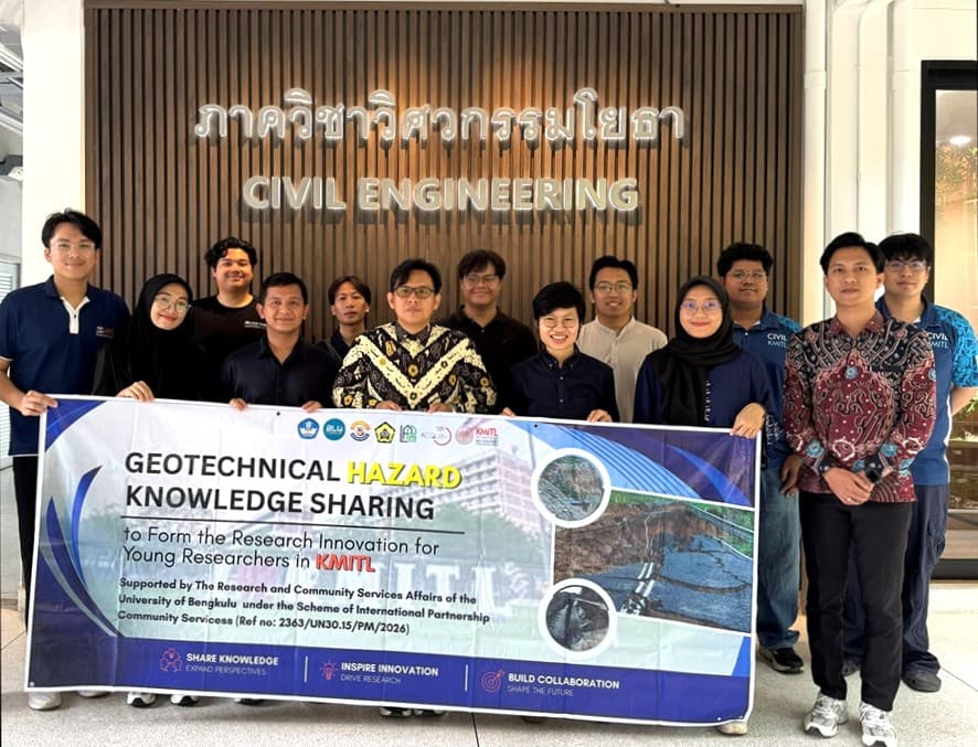 Perkuat Ketahanan Bencana ASEAN, Unib dan KMITL Thailand Sepakati Kolaborasi Riset Geoteknik