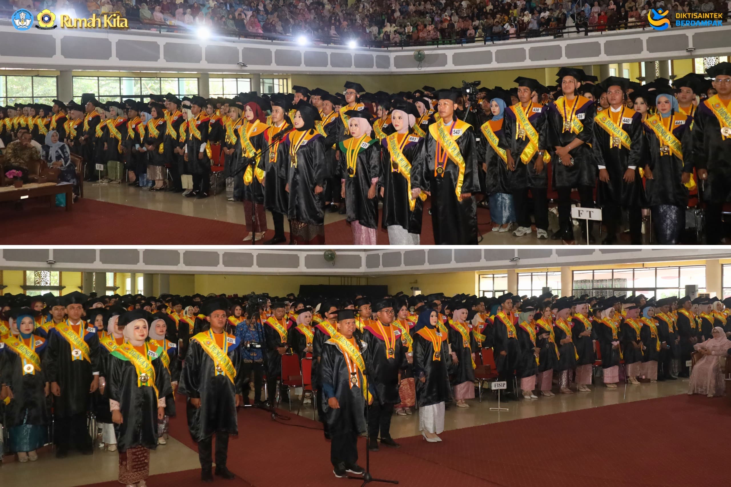 Wisuda ke-185, UNSRI Kukuhkan 3.093 Lulusan, 60 Persen Cumlaude